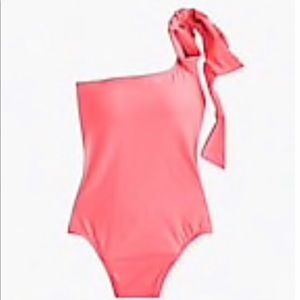 Jcrew pink one piece bathing suit one shoulder